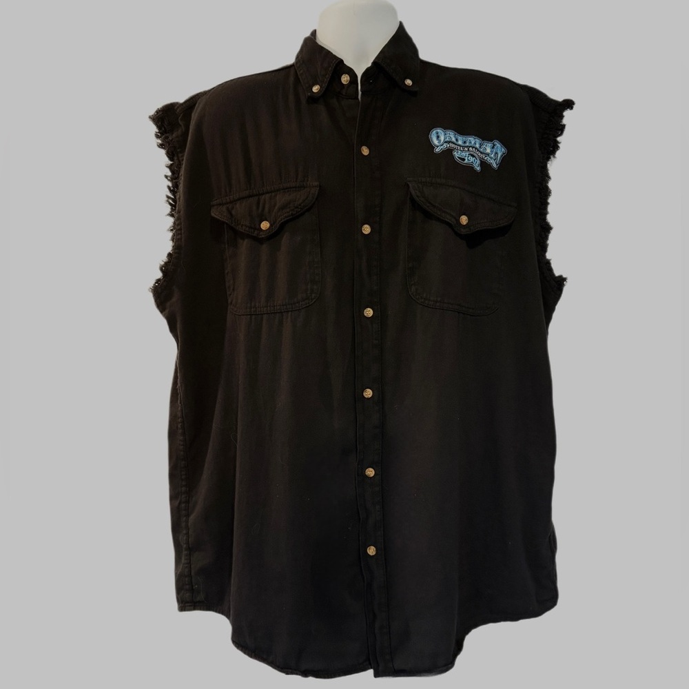 Sleeveless Biker Wear Black Shirt. With Oatman Arizona Saloon Size 2XL - Large
